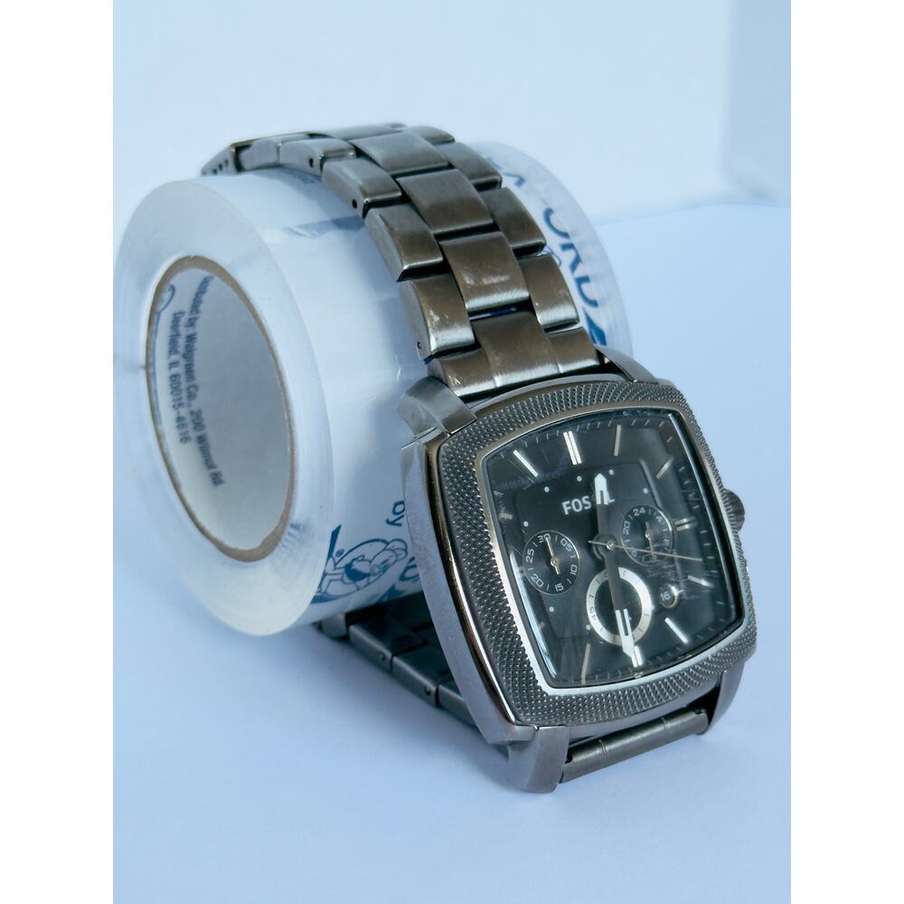 Fossil Machine Analog Square 44mm Face Smoke Ss Q… - image 2